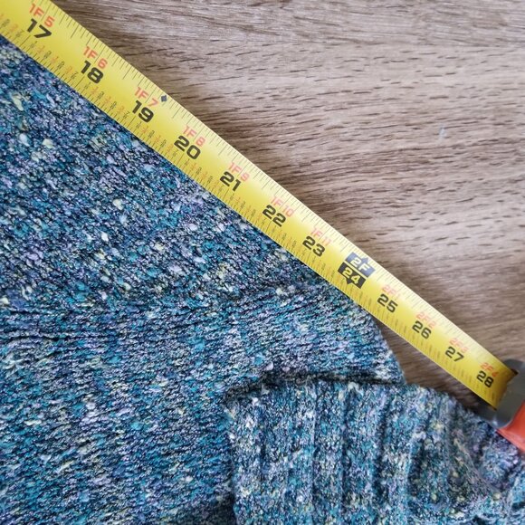 Sigrid Olsen Sport Speckled Knit Sweater + S + Blue / Green - Picture 8 of 10